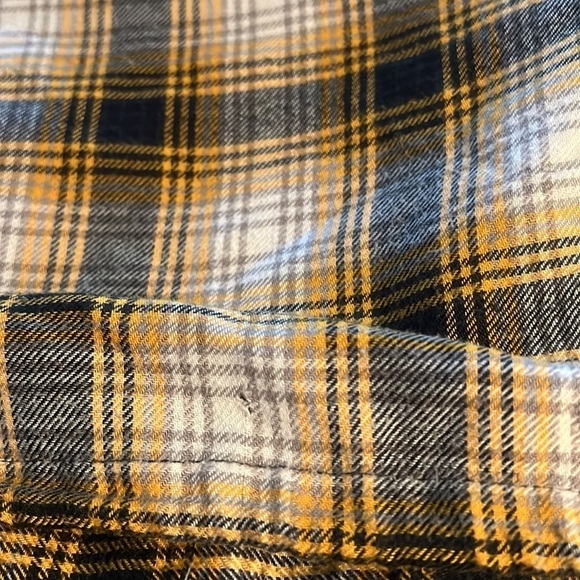 Urban Outfitters mustard black Alex plaid flannel hoodie long sleeves top - Picture 13 of 13